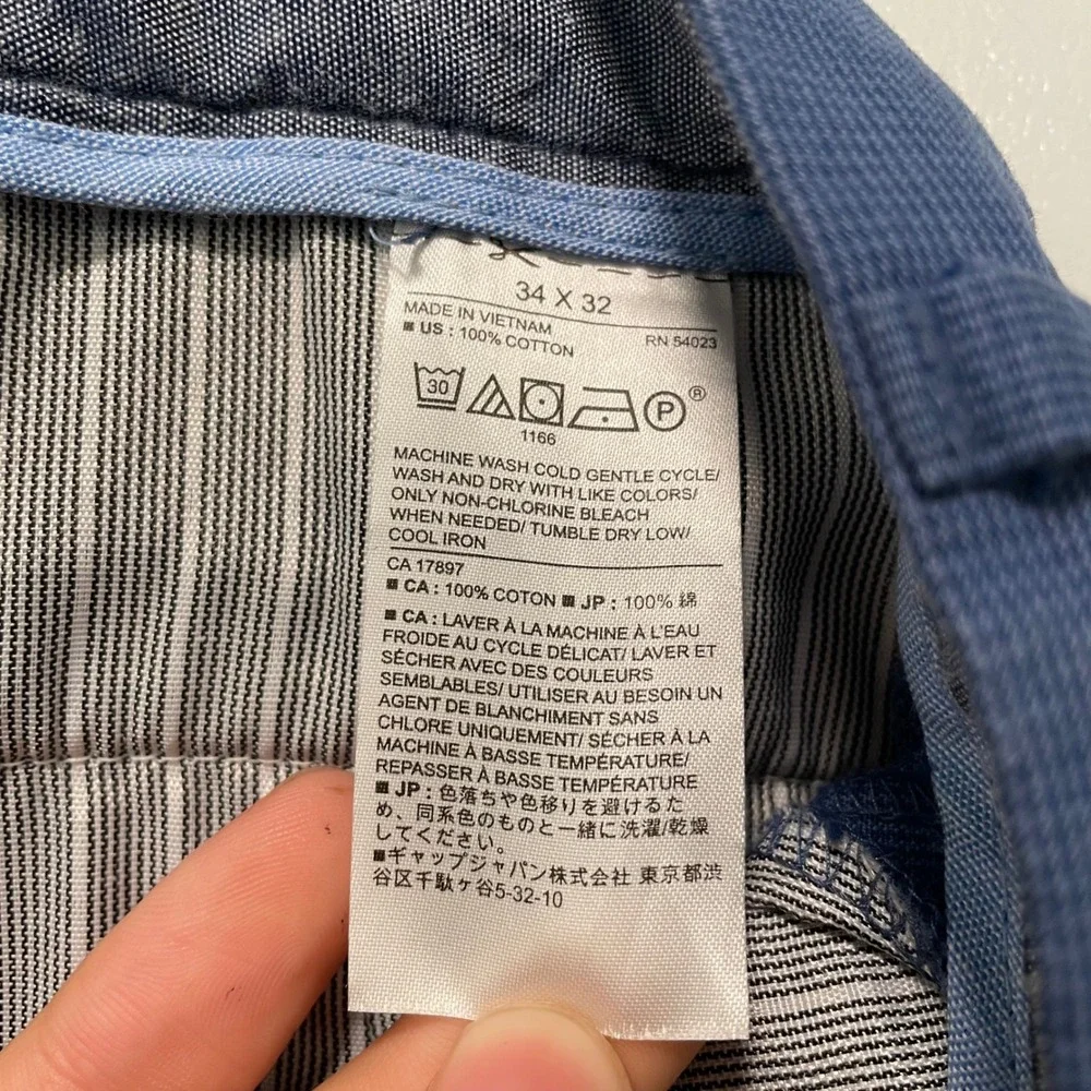 Banana Republic Aiden Fit Chinos Mens 34x32 Blue Slim Cotton Pants 100% Cotton